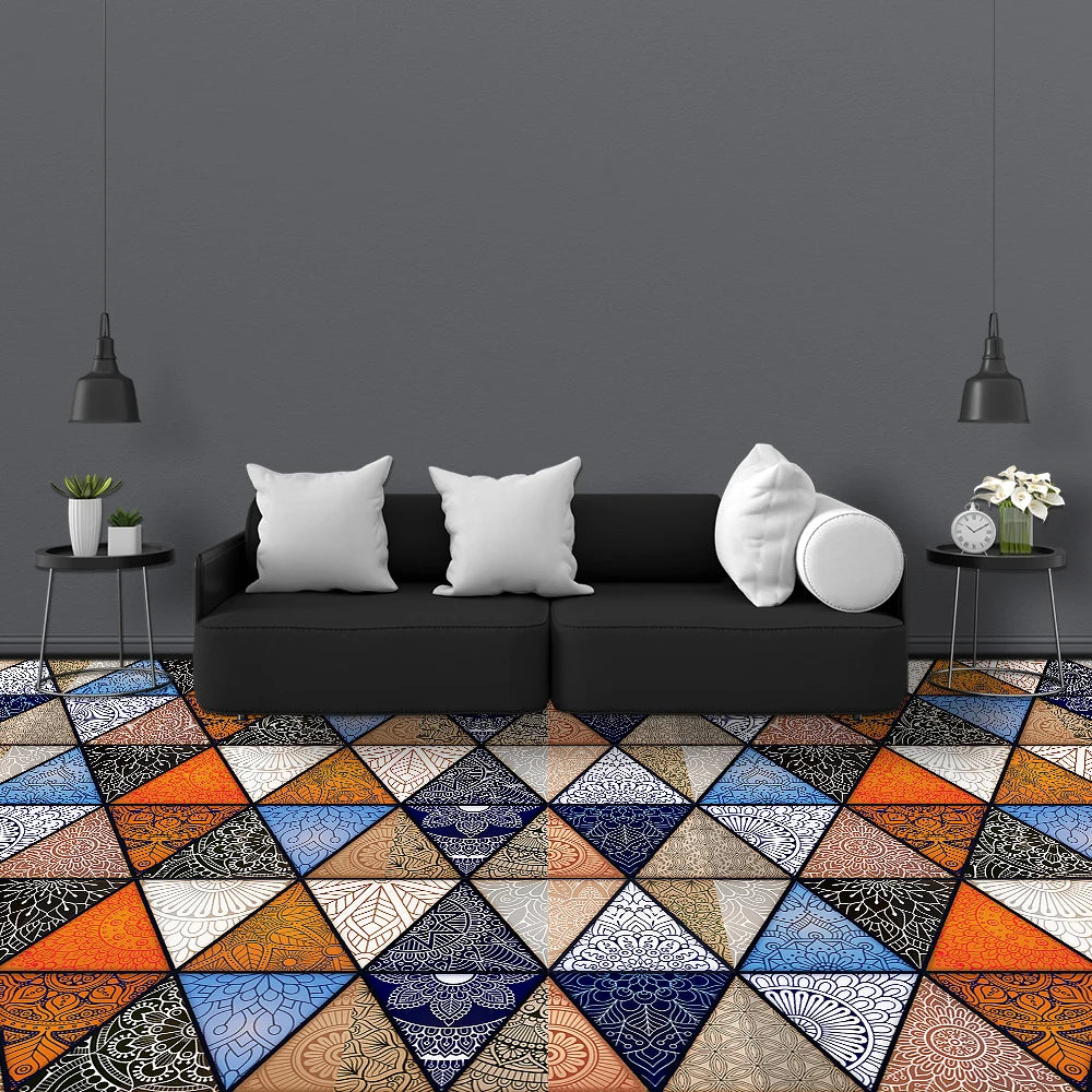 10 Pieces PVC Blue Gray Brick Wall Stickers