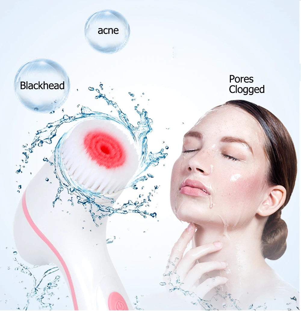 3-Head Ultrasonic Facial Cleanser for Deep Cleansing