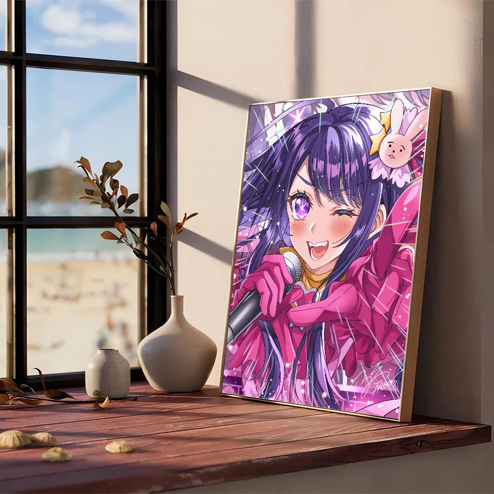 Japan Pop Anime Oshi No Ko DIY Sticky Poster Waterproof Paper Sticker Coffee House Bar Stickers Wall Painting