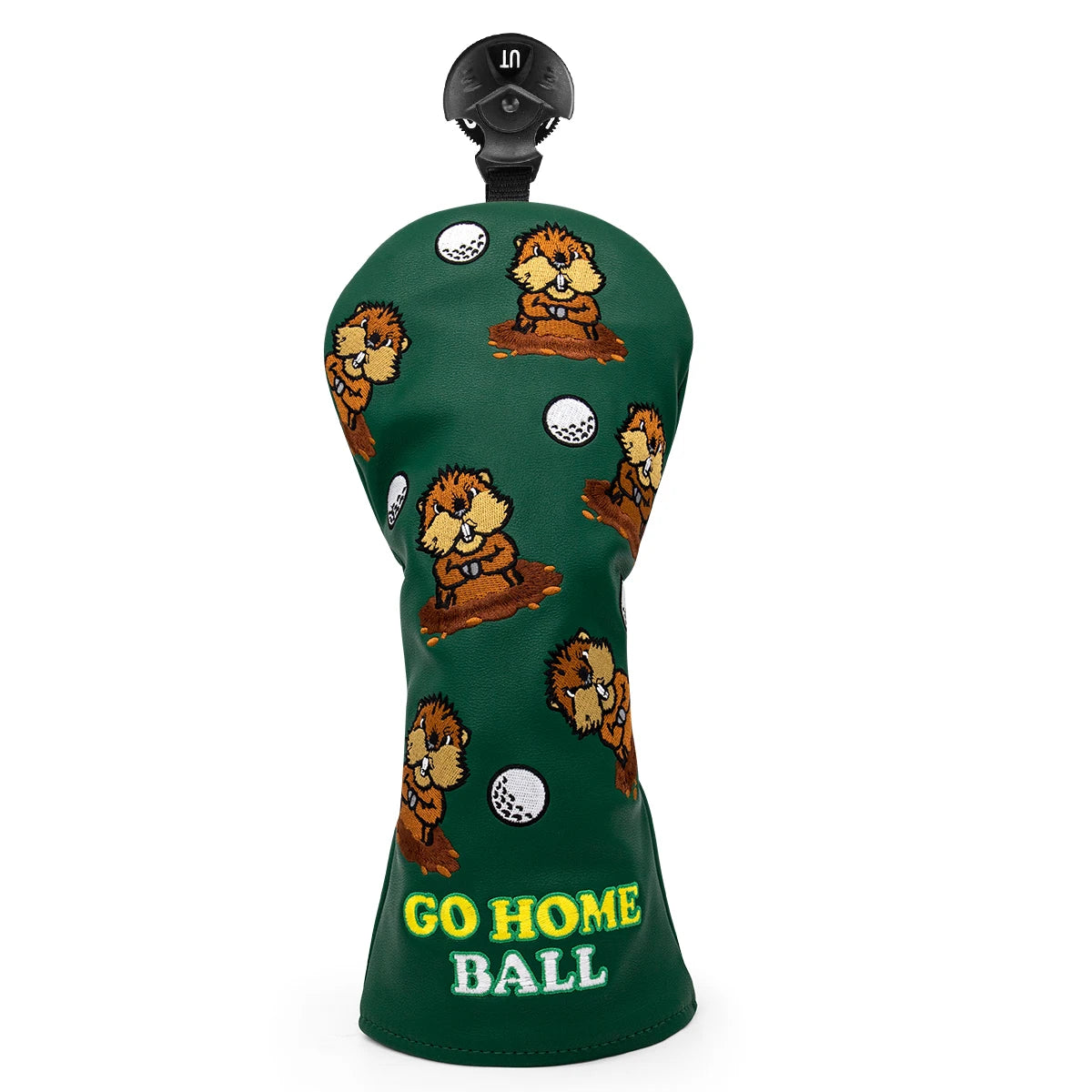 Groundhog Premium Embroidered Green Leather Golf Club Cover