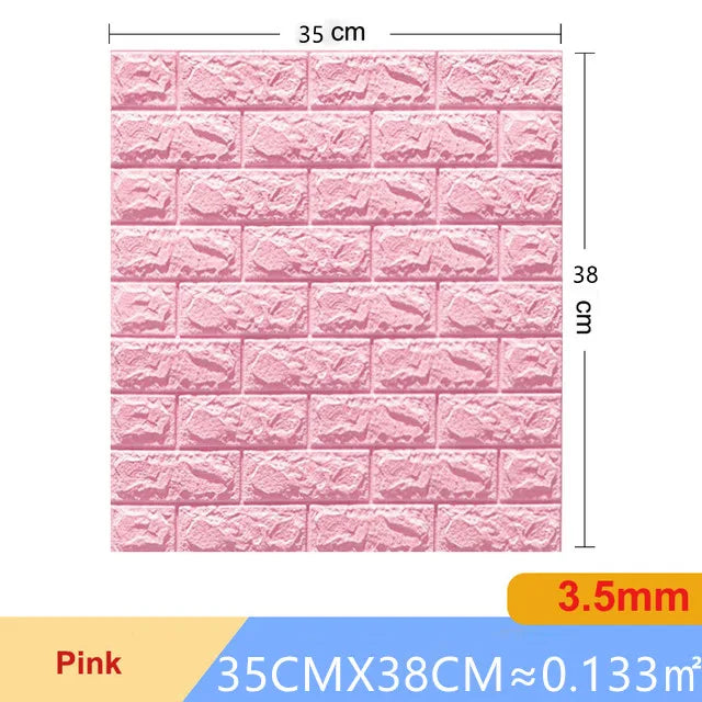 20pcs 35m*38.5cm 3DWall Sticker Solid Color Faux Brick Bedroom Home Decor Waterproof Self Adhesive DIY Living Room Wallpaper