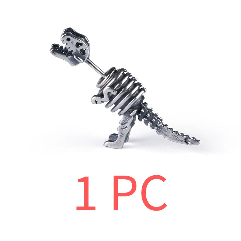 Gothic Vintage Halloween Mechanical Dinosaur Earrings