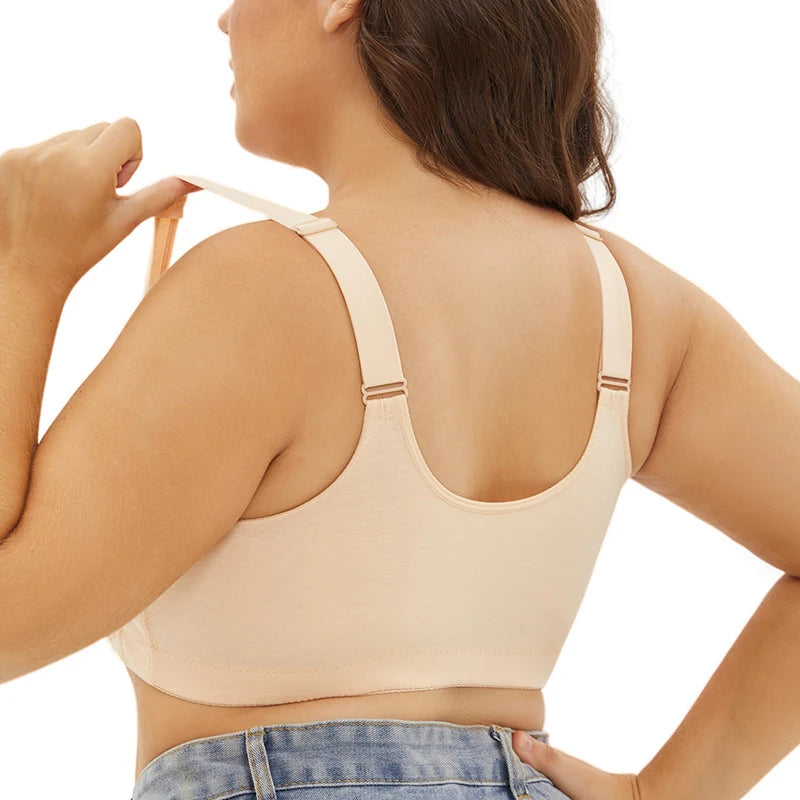 Large size AG lace bra, push-up bra, no underwire, front closure