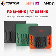 New Solid Mini PC TOPC AMD Ryzen 9 8945HS R7 8845HS USB4.0 Dual LAN 2xDDR5 PCIe4.0 Windows 11 Pocket Gaming Mini Computer WiFi6E