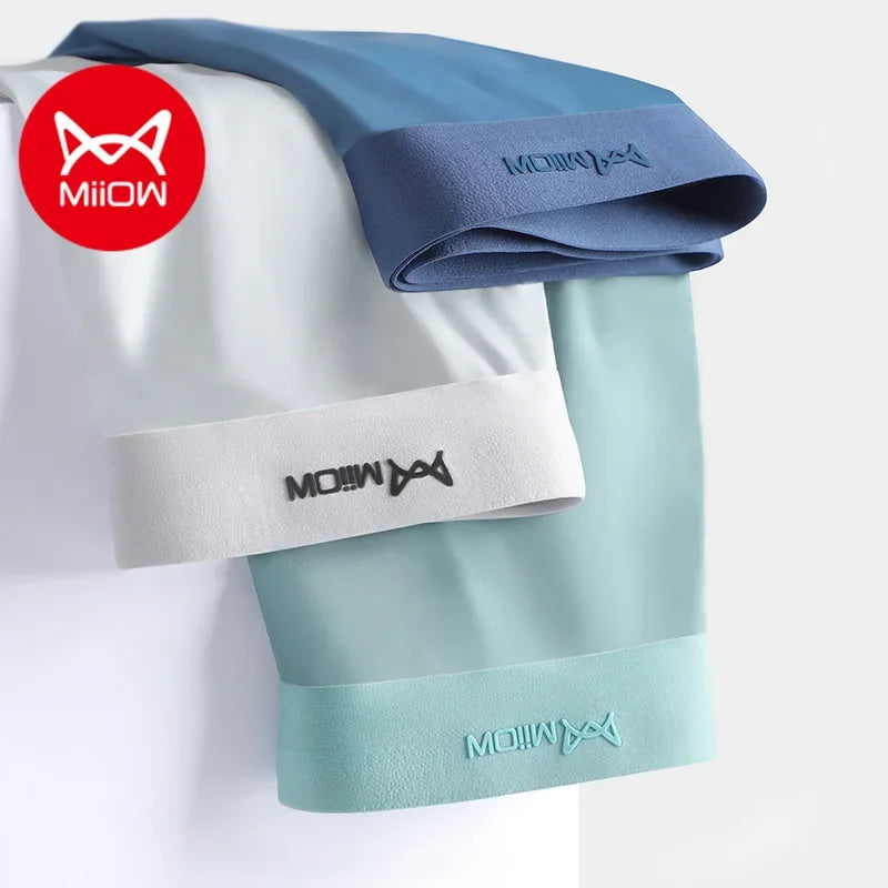 MiiOW Men's Underwear 3PCS Cold Silk Antibacterial L-5XL