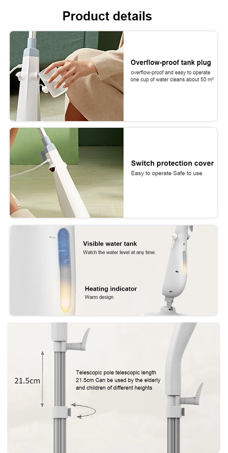 Negative ion antibacterial deodorizing steam mop