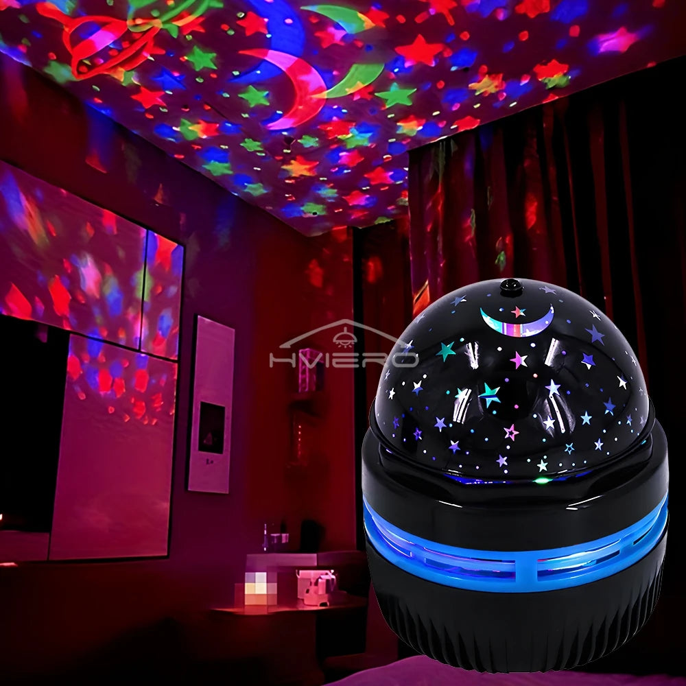 Starry Night Light Projector USB Table Lamps Gaming Room Home Theater Ceiling Wedding Decoration Halloween Rotates Automatically
