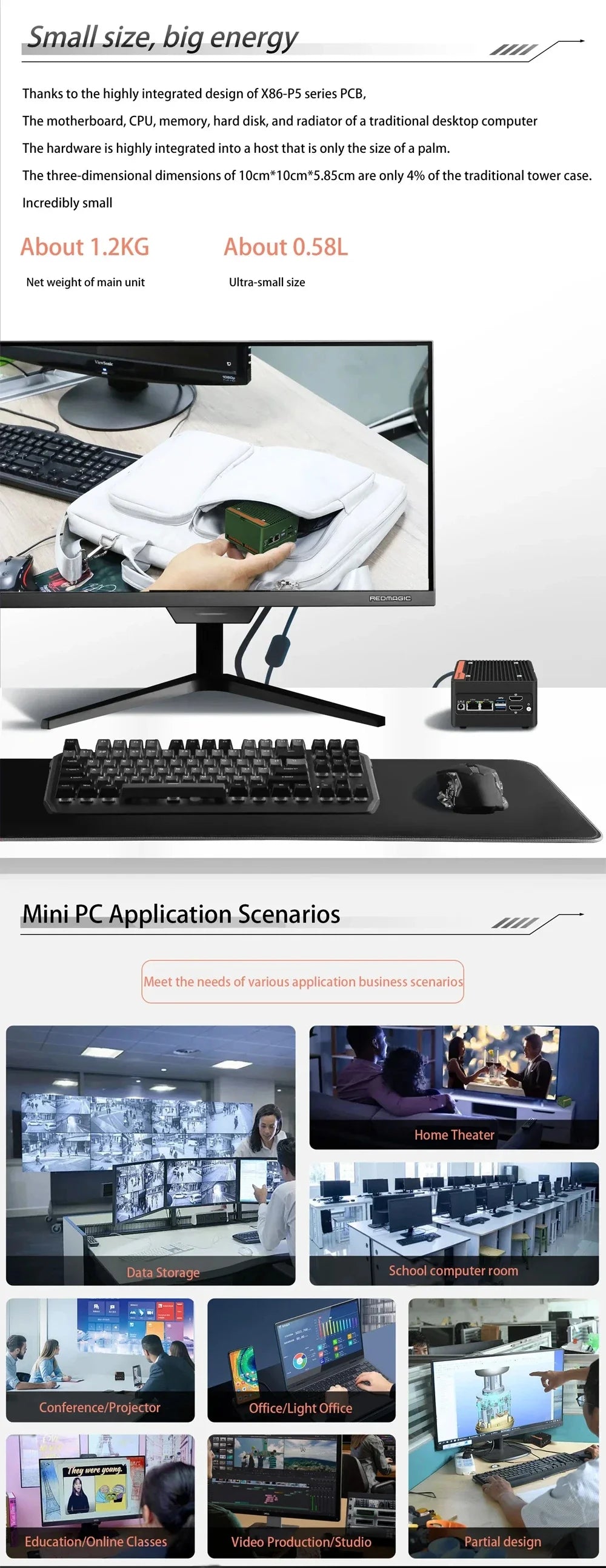 Hot 4 x NVMe Mini NAS Server 4 Bay NAS N100 i3 N305 Pocket PC with Dual LAN,Dual HDMI 2.0,USB3.2 Gen2,Support BT5.4/WiFi6/WiFi7