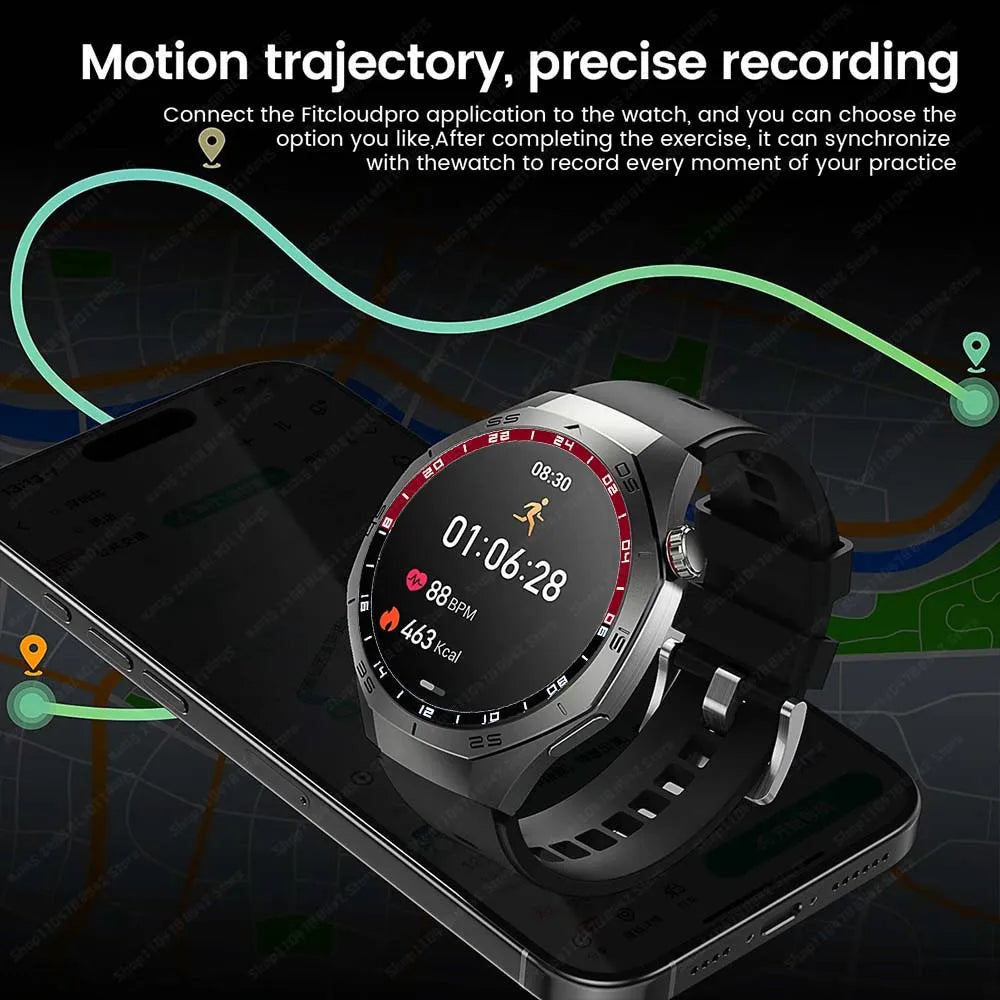 Đồng Hồ Thông Minh 2025 AMOLED GPS Chống Nước Nam