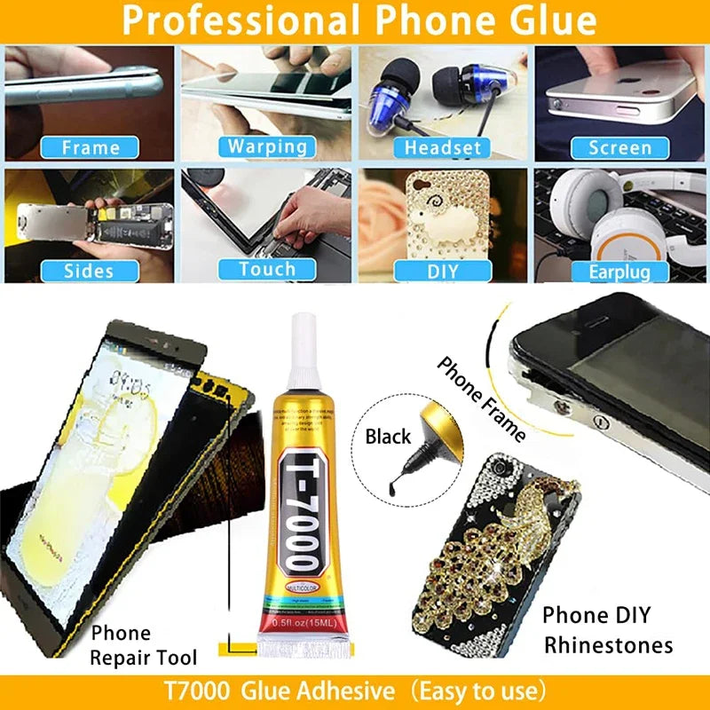 T7000 110/50/15ML Black Cellphone Tablet Repair Battery Cover Frame Adhesive Multi-purpose Electronic Components DIY Super Glue