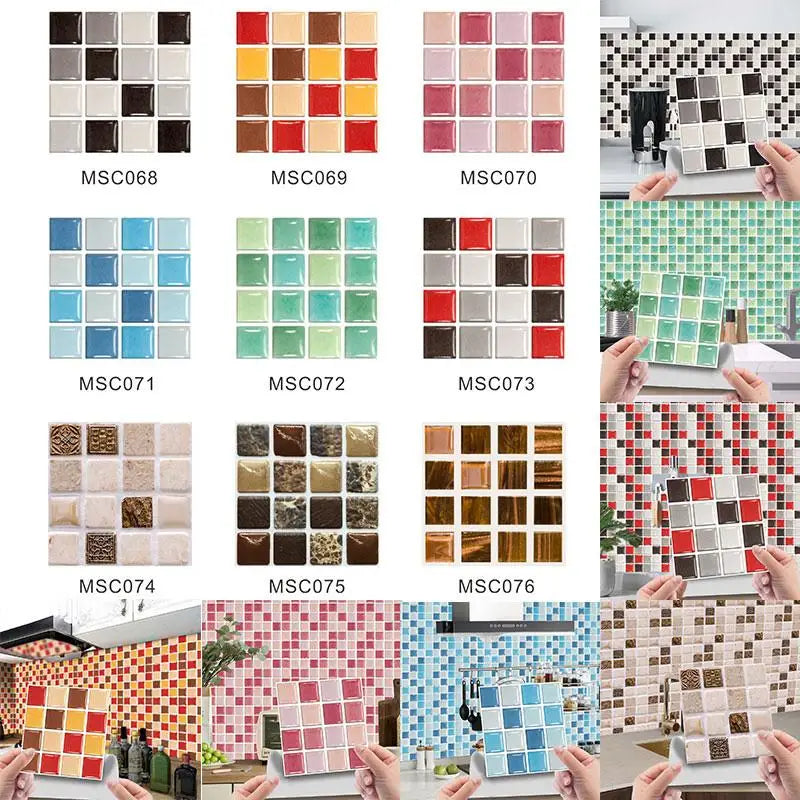 Crystal Tile Sticker 3D Wall Sticker Self-adhesive Supplies DIY Waterproof Items Classic Home Decor Small Practical Paster