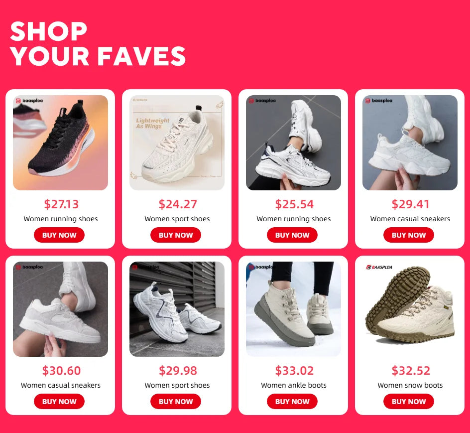 Giày Boot Nữ Baasploa Lót Lông Ấm Chống Trượt, Chống Nước