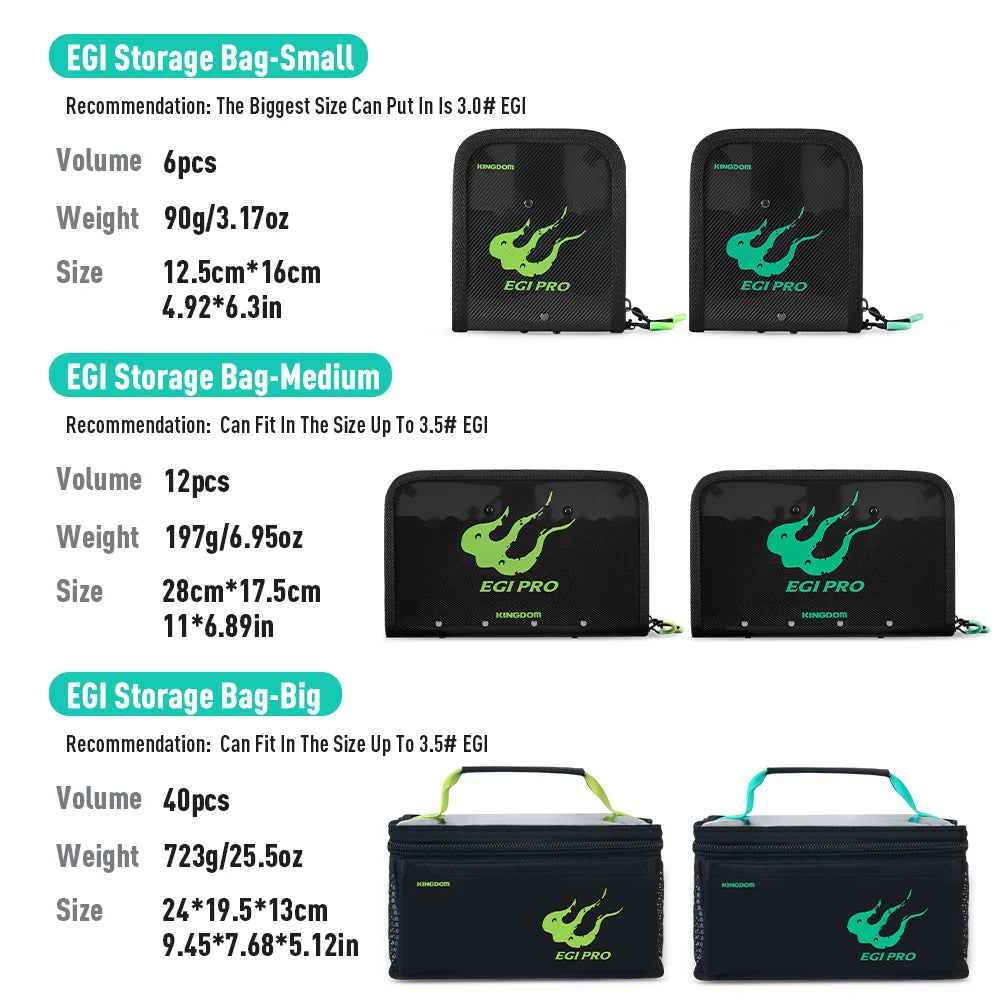 YOOFISH Fishing Bag Octopus Egi Bag Squid Jig Storage Box 6/12/40 Pcs Hard Lure Bag Freshwater Seawater Fishing Tackle Bag Box