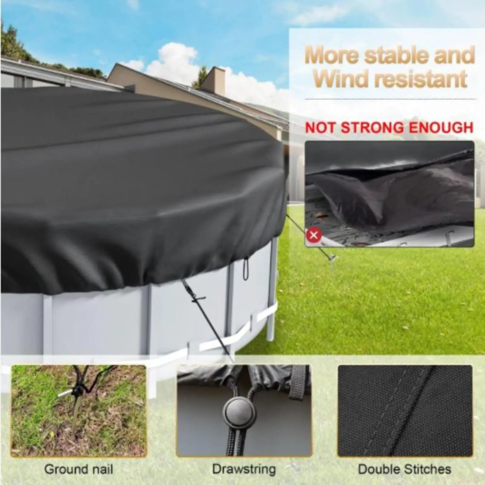 Tấm Bạt Tròn Che Hồ Bơi Gấp Gọn - Bảo Vệ & Chống Bụi