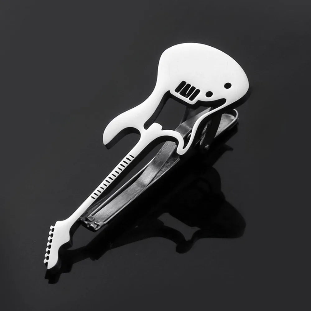 Kẹp Cà Vạt Guitar Clef Titanium Phong Cách Hip Hop