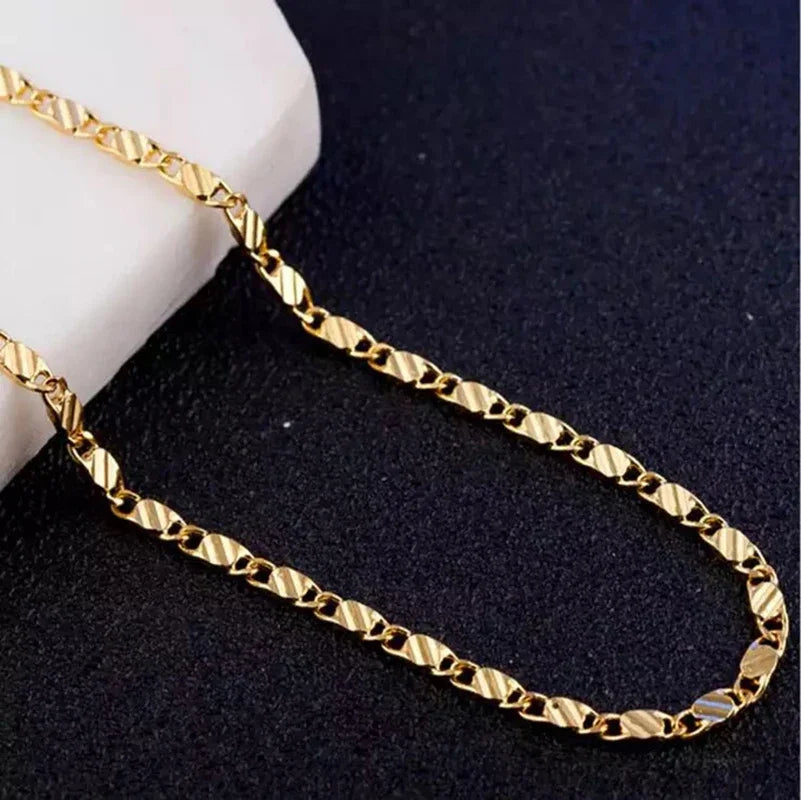 Dây Chuyền Vàng 18K 2MM Phong Cách Unisex Sành Điệu