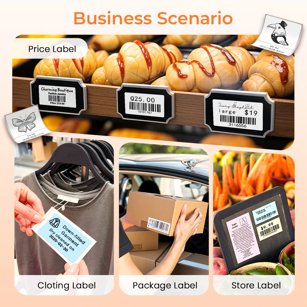Phomemo M220 Label Printer 75mm Thermal Label Maker for Barcode Address Labeling Mailing File Folder Labels for Phone & PC - Daisan Mart