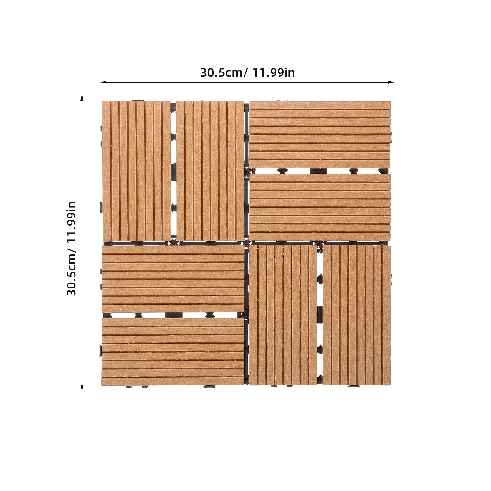 1 Packs WPC Floor Tiles 8 Pieces Per PackYellow Interlocking Deck Tile Patio Garden Terrace Patio Floor Decking Tile