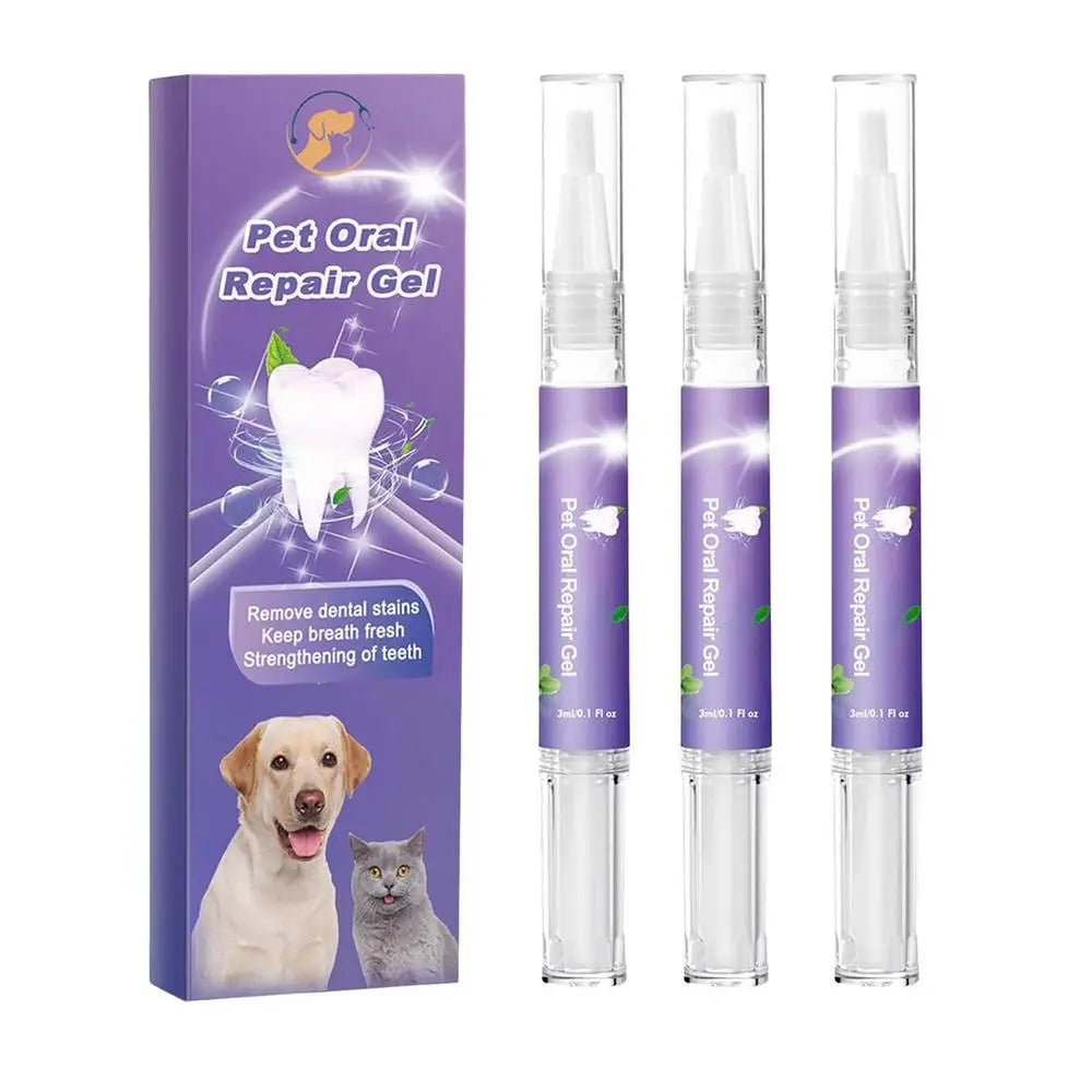 Pet Oral Repair Gel Dog Cat Teeth Cleaning Pen Natural Dog Toothpaste Gel Pet Breath Freshener Eliminate Bad Breath Oral Care - Daisan Mart