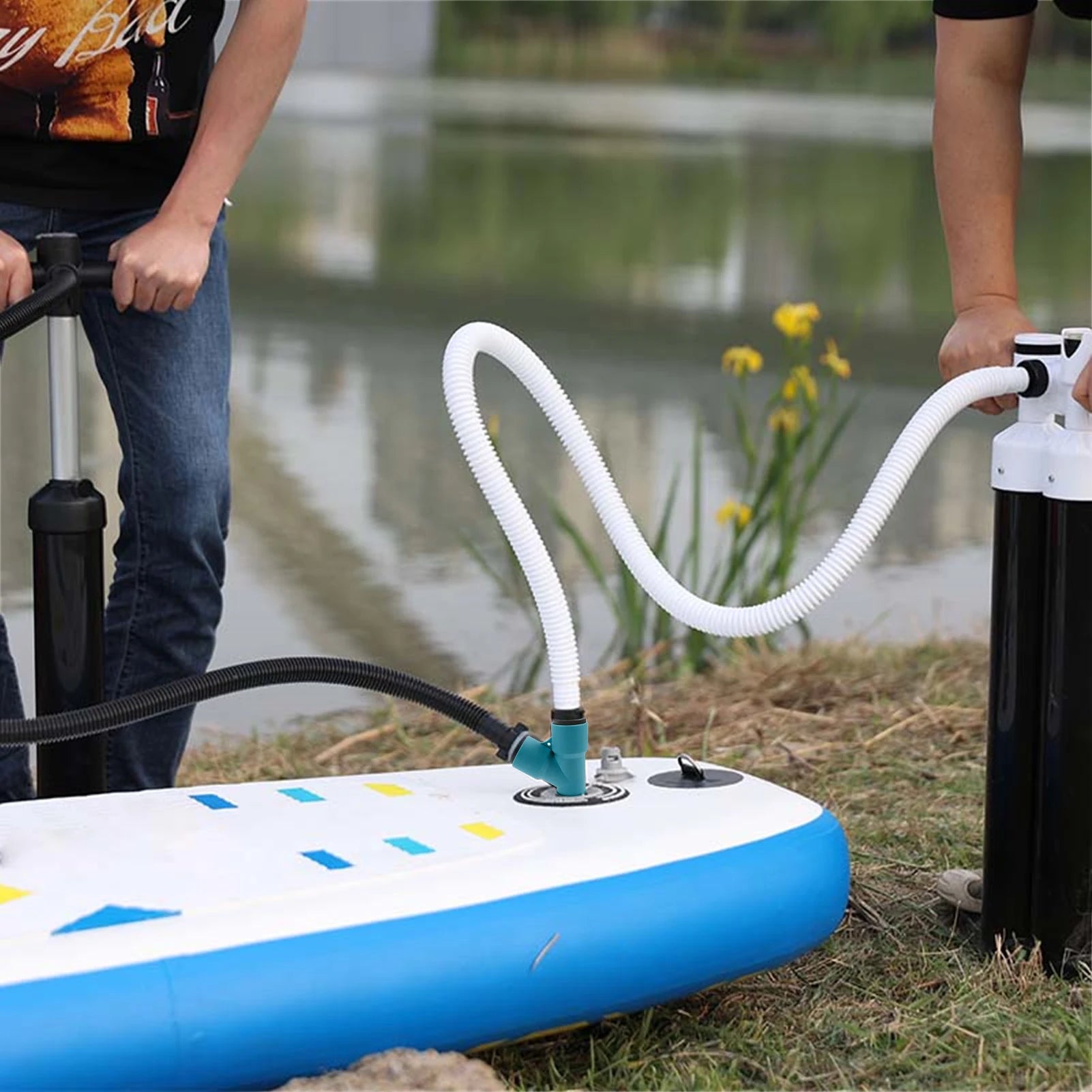 Double Inlet Valve Adapter Compressor Paddle Board Pump Adapter Adapter For Multi-person Air Pump Accessories