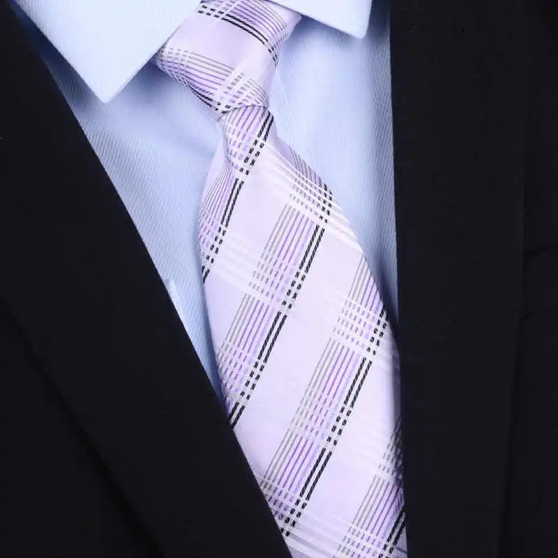 Cà Vạt Lụa Tơ Tằm Nam Cao Cấp Họa Tiết Sọc 8CM