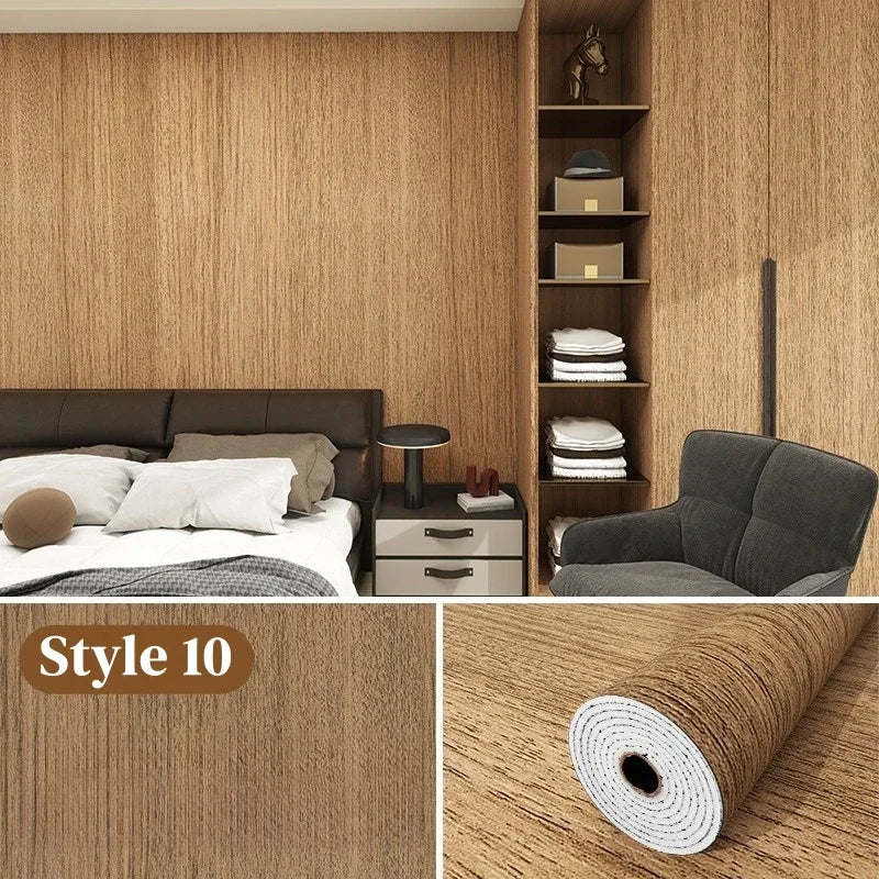 Max 40cmx10m Wood Grain Peel and Stick Thick Floor Tiles SXP Wallpaper Waterproof Vinyl Wood Flooring Mould Proof