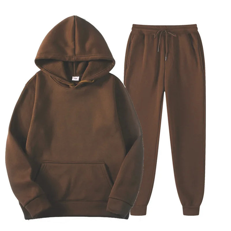 2-Piece Autumn Winter Active Unisex Sportswear Set