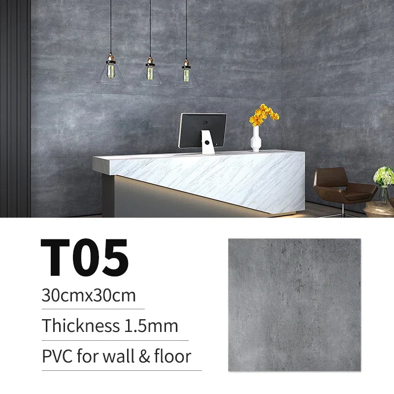 10/20/30pcs of PVC Imitation Marble Floor Stickers Self-adhesive Wall Stickers Waterproof Bathroom Decoration Decals 30*30cm