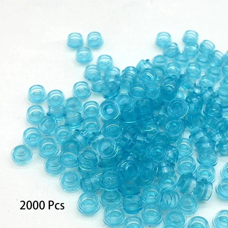Universal Small Bricks 6141 Plate 1x1 Round Transparent Blue Brick Building Blocks Ocean Seascape Seawater Parts House DIY Toys