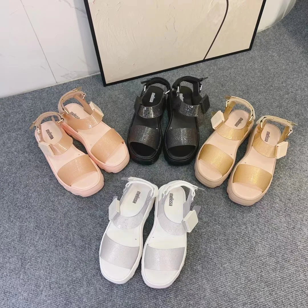 Sandal Nữ Mini Melissa 2025 Sóng Hoa Tim Retro