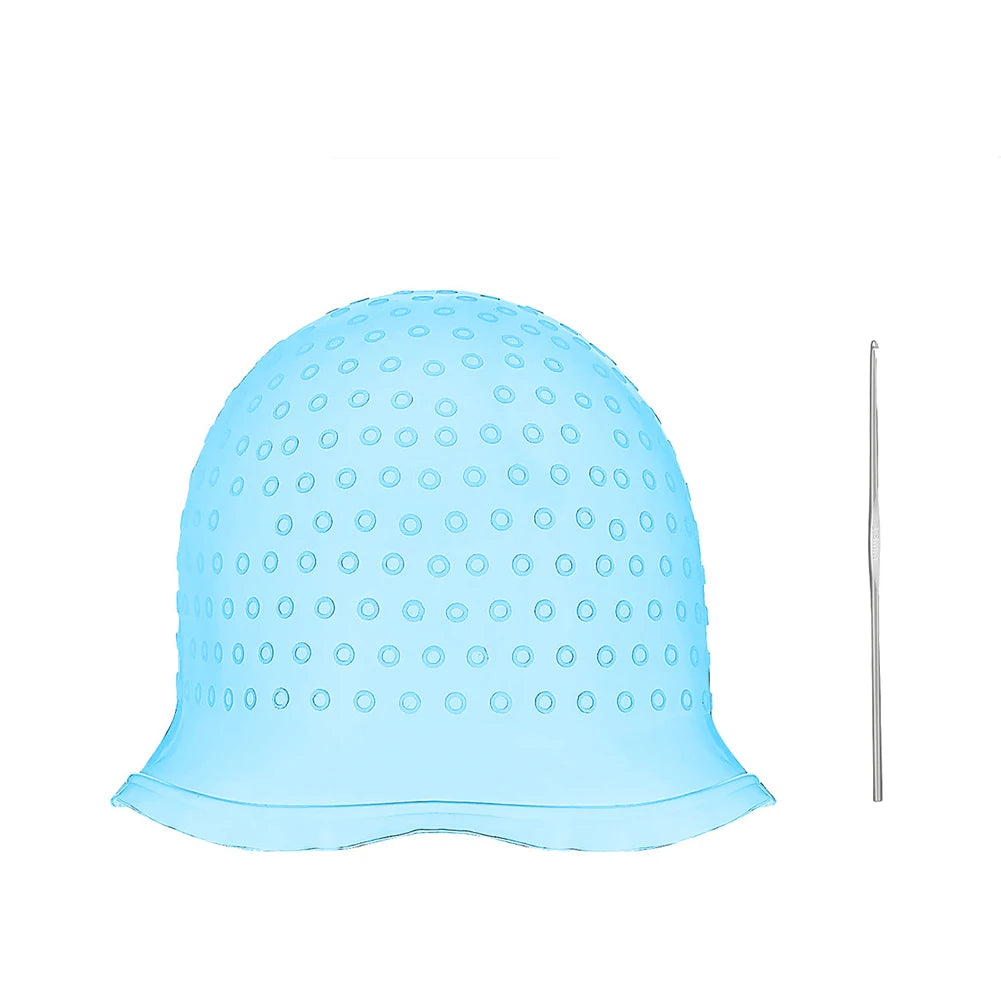 Silicone Hair Dye Cap with Needle for Salon Use