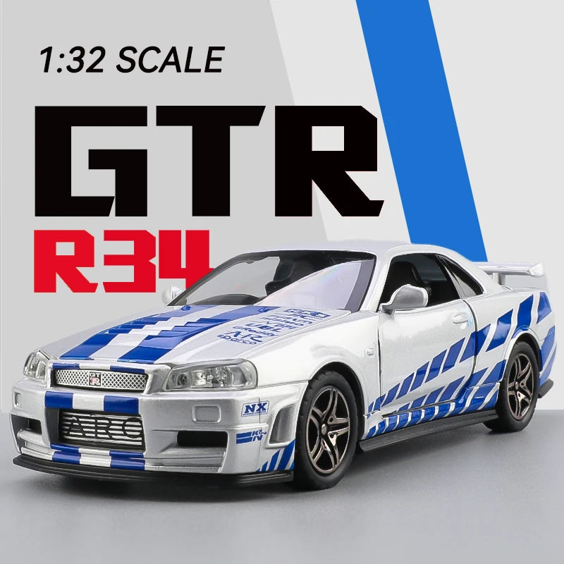Mô Hình Xe Hợp Kim GTR R34 Tốc Độ Cho Bé Trai - Daisan Mart