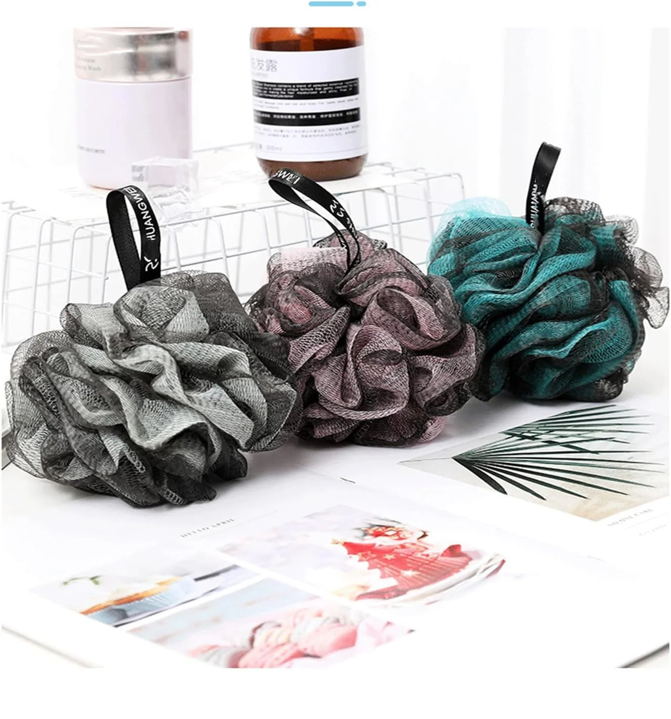 Bộ 3 Bông Tắm Tẩy Da Chết Nhiều Màu Massage Spa