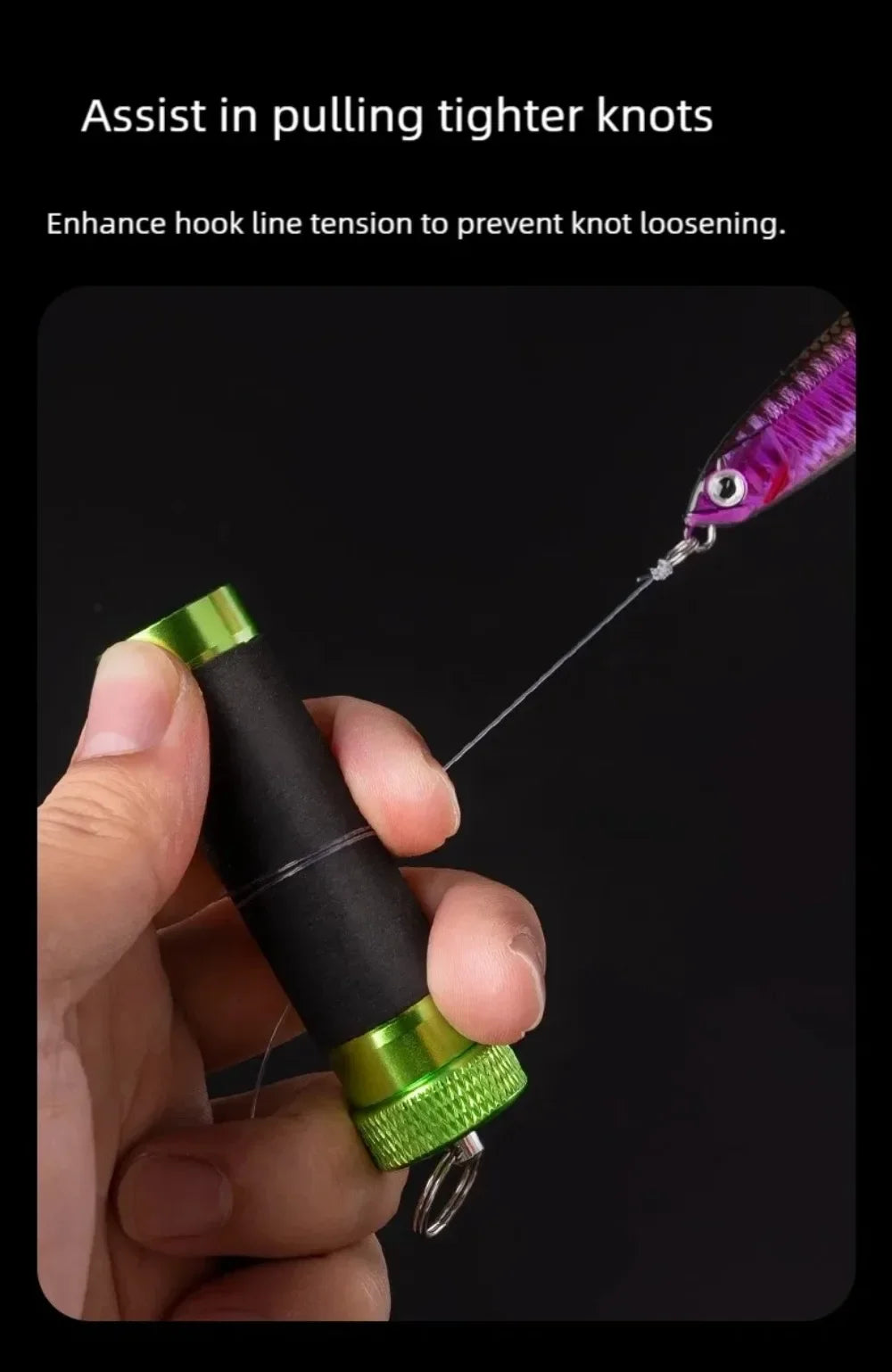 Aluminum Alloy Anti-Slip Knot Puller Tool - Line Pulling & Hook Tying Tool,Hand Protection FG/Blood Knots Multiuse Bobbin Knotte