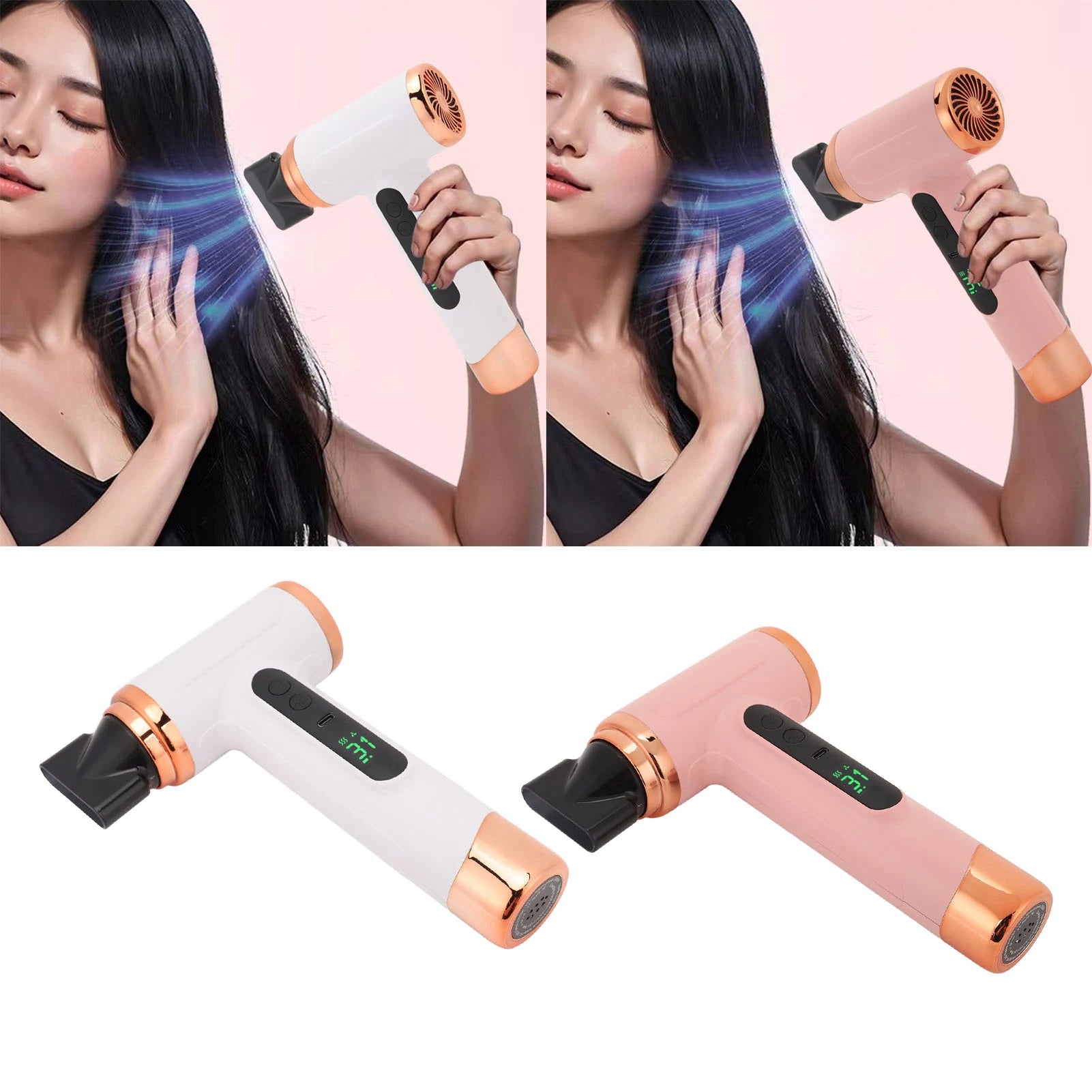 Portable Hot and Cold Hair Dryer 200W 15000mAh Battery