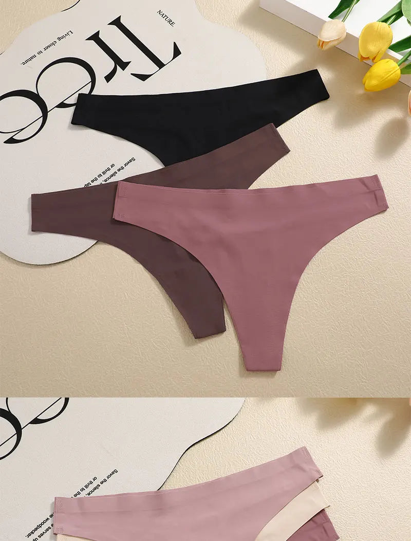 Set of 6 Sexy Low-Waist Seamless Invisible Women's Panties