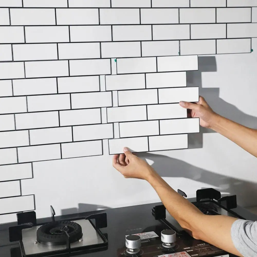 Background Wall For Kitchen Directly Paved Wall Renovation DIY Decorative Decorative Film Tile Wall Stickers Wallpaper