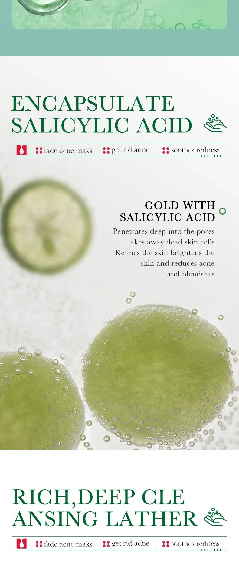 BIOAQUA Salicylic Acid Facial Cleanser Acne Treatment Moisturizing Oil Control skincare Face Wash Foam Face Cleanser Skin Care