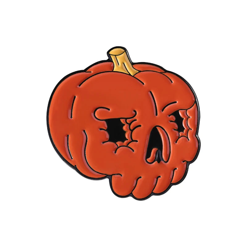 Halloween Pumpkin Animal Enamel Pins Ghost Capybara Grim Reaper Duck Spooky Season Brooches Lapel Badge Jewelry Gift for Friends