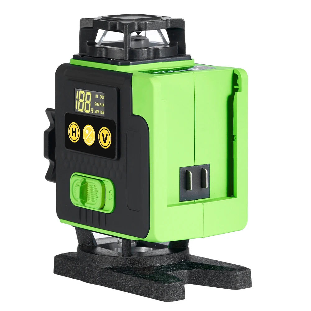 HGLINE 16 Lines 4D Laser Level APP Remote Control Rechargeable Self-leveling 360 Green Line leveling 6000mAh Big Li-ion Battery