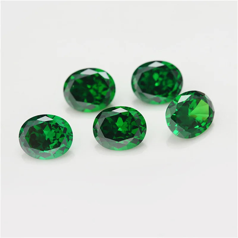 Oval 13x18mm Sparkling Synthetic Emerald