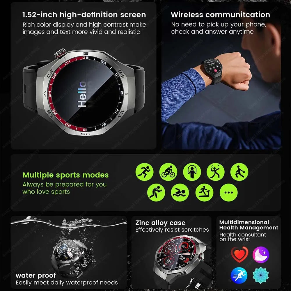 Đồng Hồ Thông Minh 2025 AMOLED GPS Chống Nước Nam