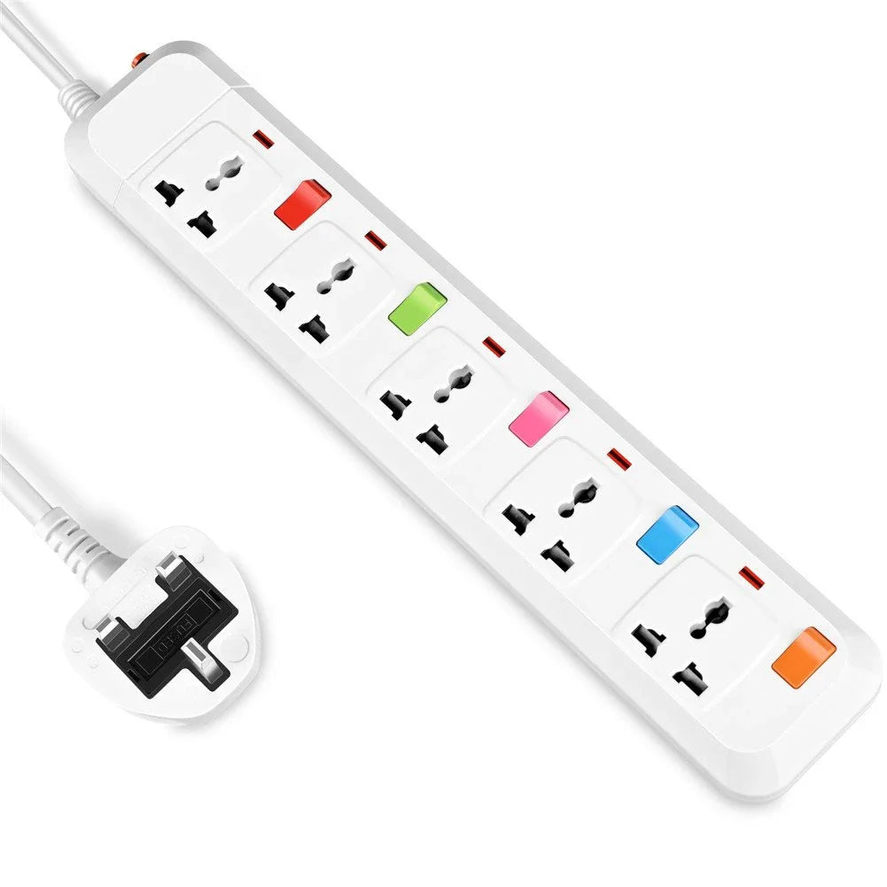 Melery Electrical Power Strip 3/4/5 AC Universal Outlets US/UK/EU/AU Plug Socket USB Extension Cord Individual Switch Control