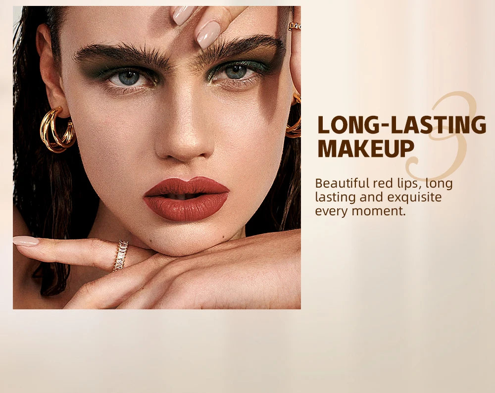 Bút Son Lì QIBEST 12 Màu Dưỡng Ẩm Lâu Trôi