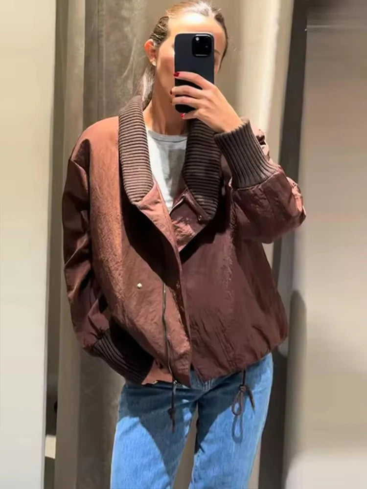 Áo Khoác Nữ Cổ Điển Dày Dặn Cotton Mùa Thu Đông