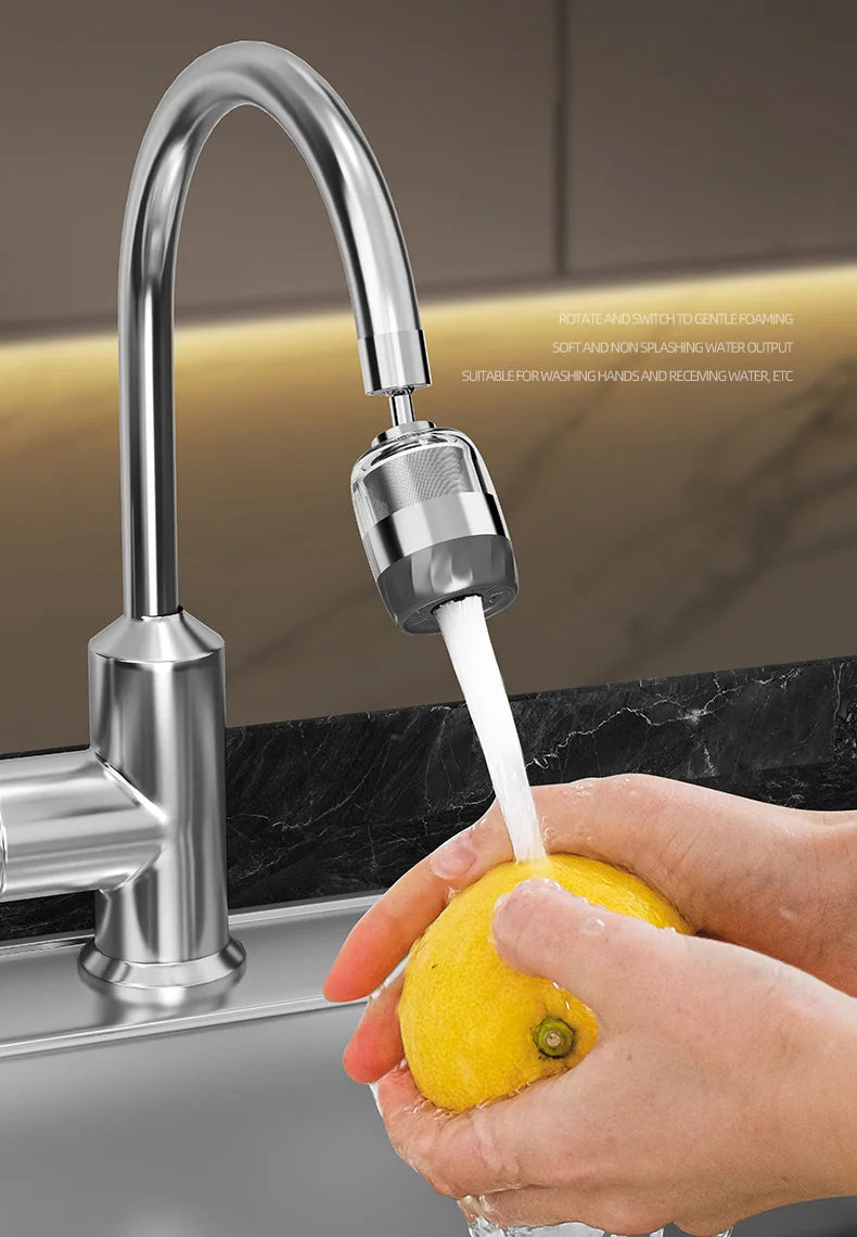 3-Mode Stainless Steel Faucet 360° Rotation Dual Filter Kitchen