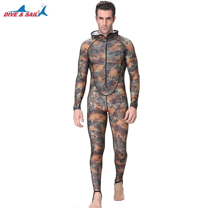 Đồ bơi liền ngụy trang chống nắng có mũ đệm ngực