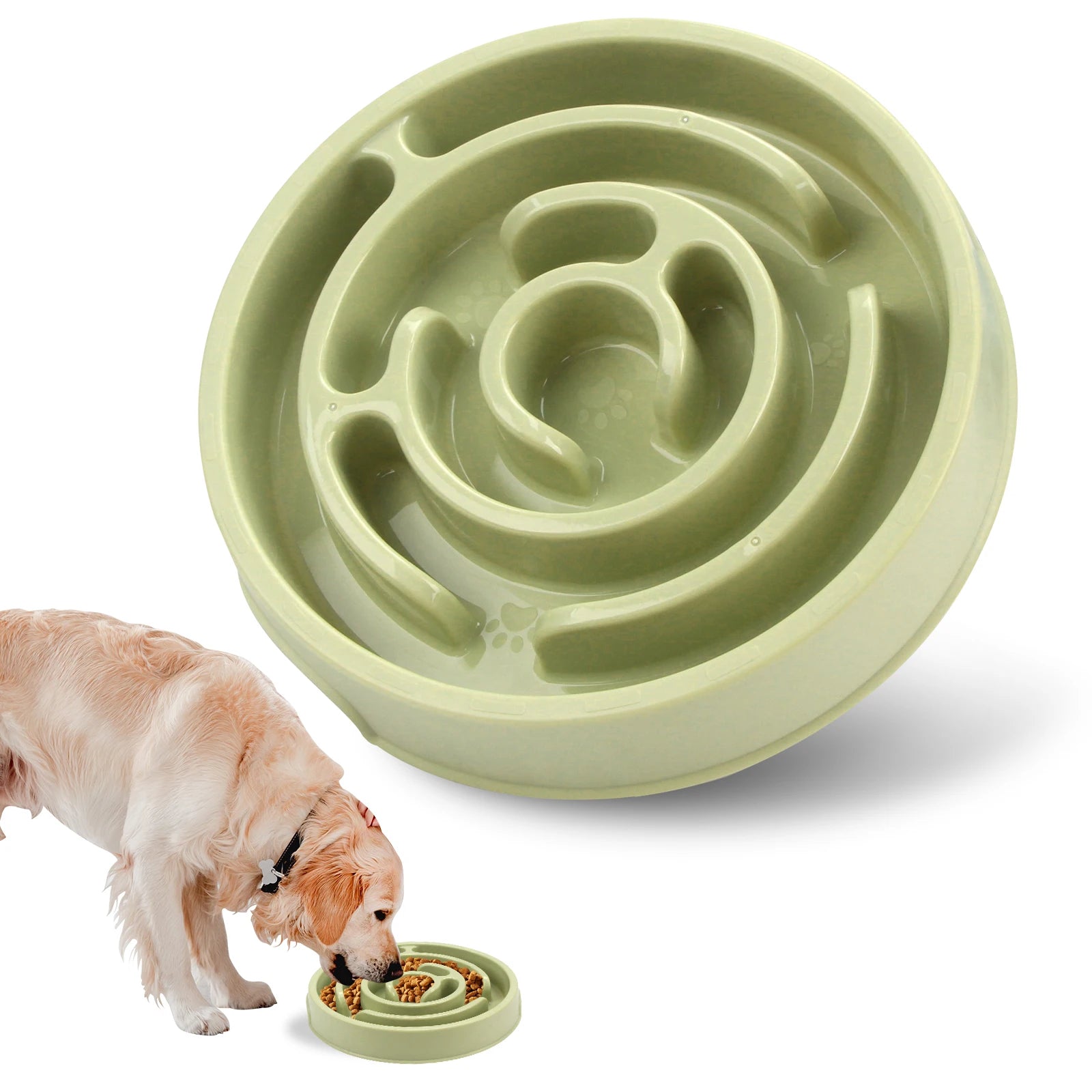 Pet Dog Slow Feeder Bowl Fun Non Slip Anti-Gulping Slower Food Feeding Dishes Eco Dog Bowl for Large Medium Small Dogs Puppy - Daisan Mart