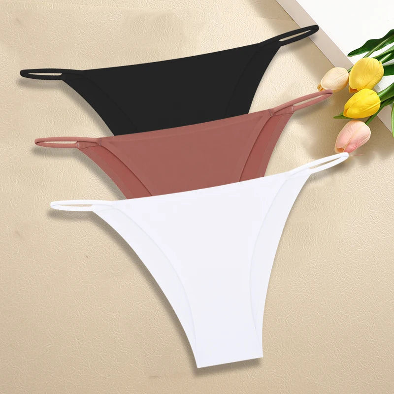 Set of 3 Ice Silk Ultra-Thin Seamless Women's Panties
