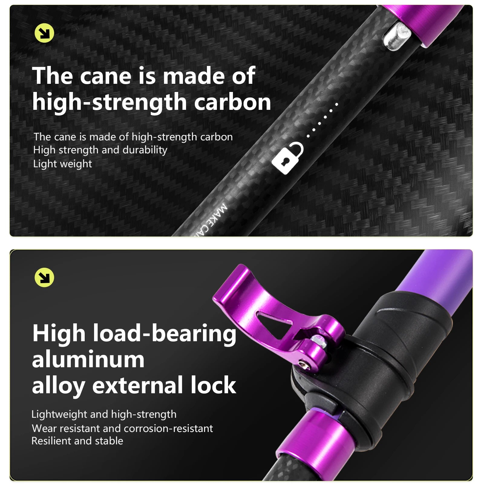 BISINNA Ultra Light 5-Section Folding Carbon Trekking Pole